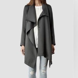 ALL SAINTS Aiko Monument Slate Waterfall Jacket. Size US 0.